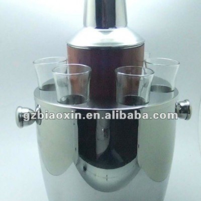 stainless steel ice bucket sets, ice bucket cocktail shaker