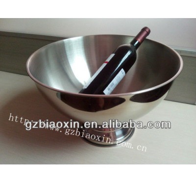 stainless steel champagne bucket,double wall champagne bowl with stand