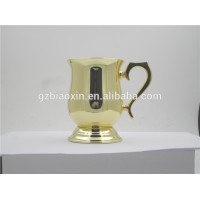 Single wall stainless steel mugs goblet of fire with gold plated color