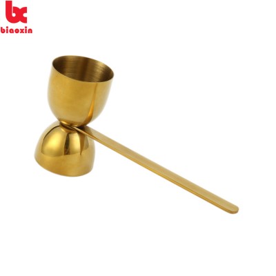 New measure tool with handle Gold-Plated stainless steel jigger cup