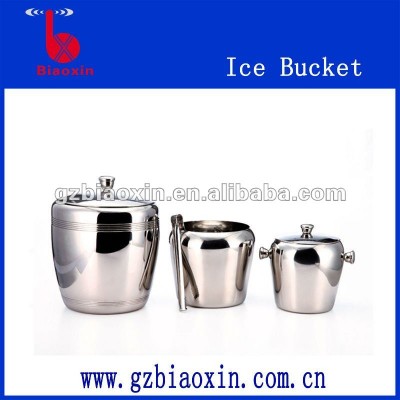 stainless steel ice bucket with lid, wine cooler bucket finished shiny