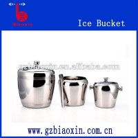 stainless steel ice bucket with lid, wine cooler bucket finished shiny