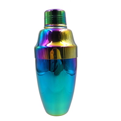 Metal Rainbow Color Drink Cocktail Shaker, Stainless Steel Cocktail Mixercolorful cocktail shaker