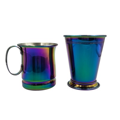 Stainless steel Good Quality rainbow Moscow Mule Mug,colorful mugs